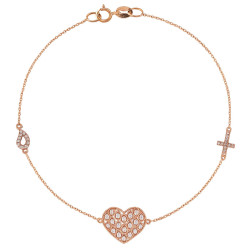 Βραχιολι ροζ χρυσός 9 καρατίων