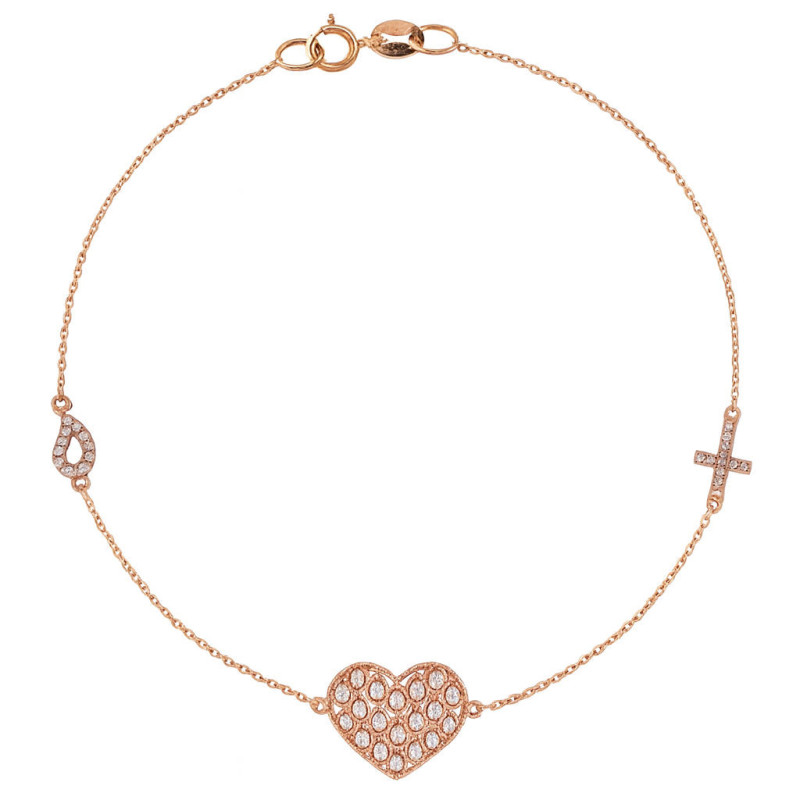 Βραχιολι ροζ χρυσός 9 καρατίων