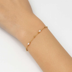 Βραχιόλι χρυσός 14 καρατίων με μαργαριτάρια