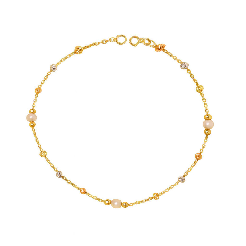 Βραχιόλι χρυσός 14 καρατίων με μαργαριτάρια