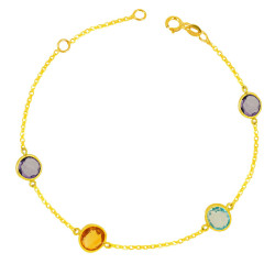 Βραχιόλι χρυσός 14 καρατίων Με Συνθετικές Πέτρες