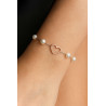 Βραχιόλι Λευκόχρυσο ροζ χρυσό 14 καρατίων με μαργαριτάρια