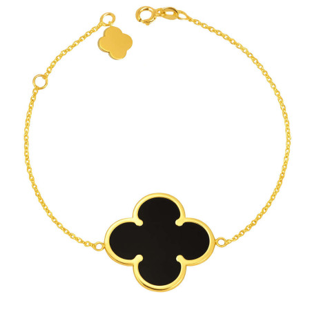 Βραχιόλι χρυσός 14 καρατίων σταυρός με μαύρο όνυχας