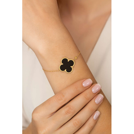 Βραχιόλι χρυσός 14 καρατίων σταυρός με μαύρο όνυχας