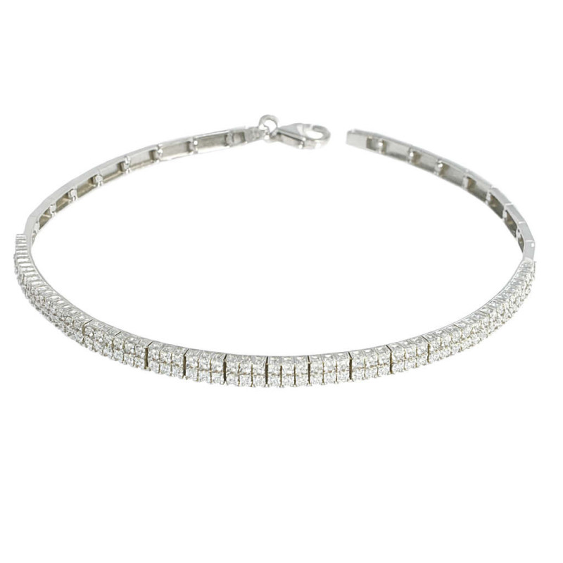 Βραχιόλι ριβιέρα από λευκόχρυσο 14 καρατίων