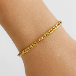 Βραχιόλι χειροπέδα Λευκόχρυσο 14 καρατίων