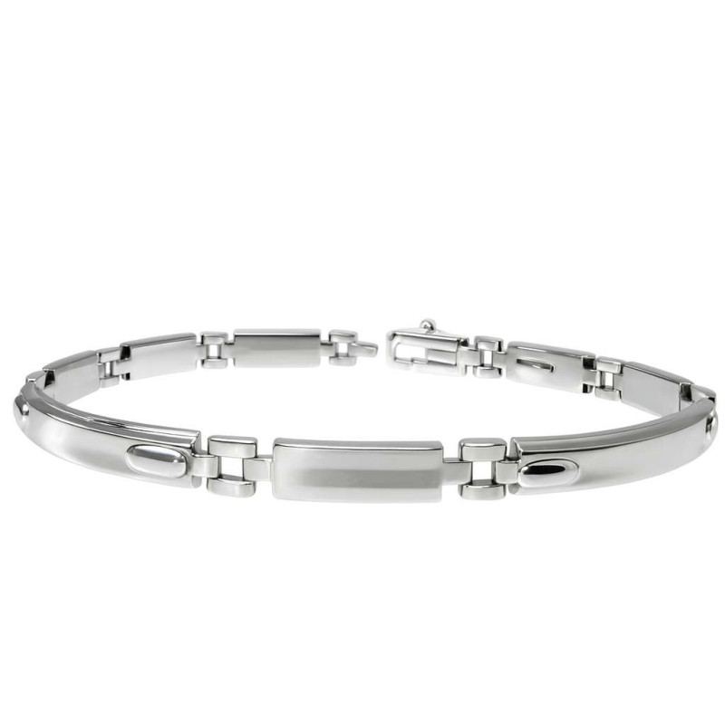 Βραχιόλι χειροπέδα λευκόχρυσο 14 καρατίων