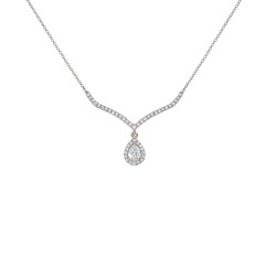 Κολιέ δάκρυ λευκόχρυσο 9 καρατίων