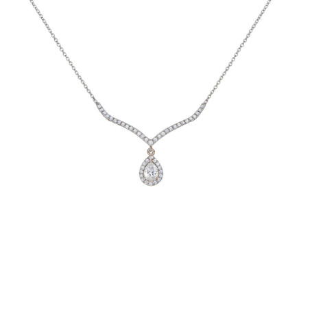 Κολιέ δάκρυ λευκόχρυσο 9 καρατίων