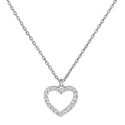 Κολιέ καρδιά λευκόχρυσο 9 καρατίων