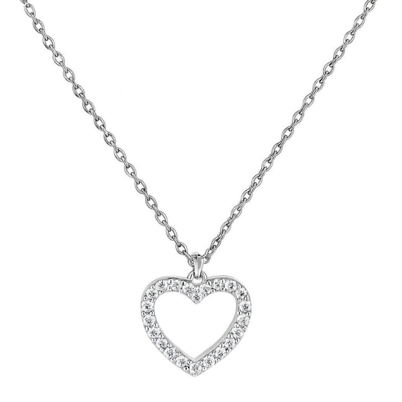 Κολιέ καρδιά λευκόχρυσο 9 καρατίων