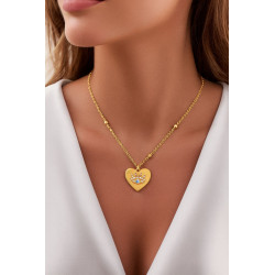Κολιέ καρδιά με ματάκι Χρυσό 14 καρατίων