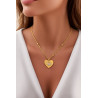 Κολιέ καρδιά με ματάκι Χρυσό 14 καρατίων