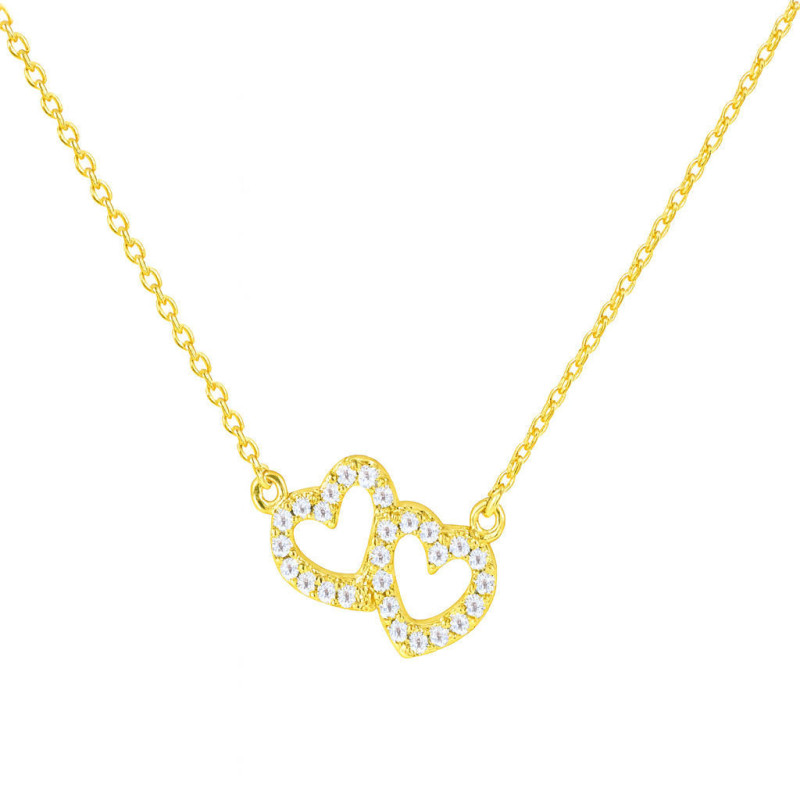 Κολιέ καρδιές Χρυσό 14 καρατίων