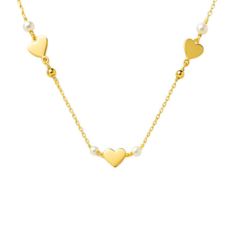 Κολιέ καρδούλες Χρυσό 14 καρατίων