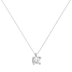 Κολιέ λευκόχρυσο 14 καρατίων μονόπετρο