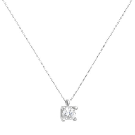 Κολιέ λευκόχρυσο 14 καρατίων μονόπετρο