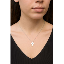 Κολιέ λευκόχρυσο 14 καρατίων σταυρουδάκι