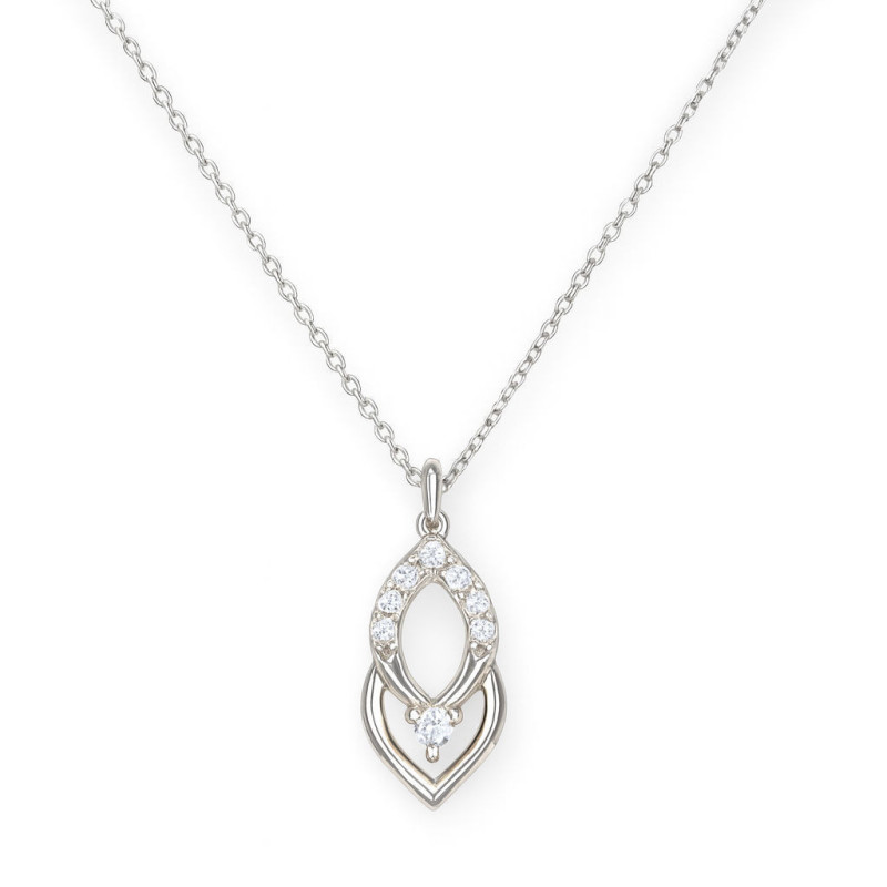 Κολιέ Λευκόχρυσο 9 καρατίων