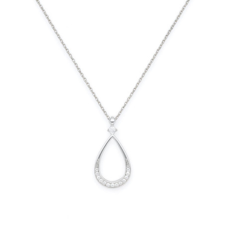 Κολιέ Λευκόχρυσο 9 καρατίων δάκρυ