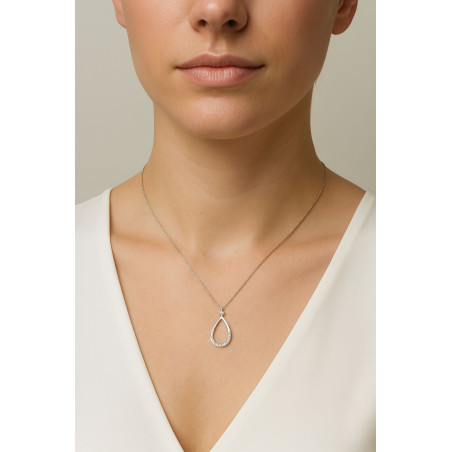 Κολιέ Λευκόχρυσο 9 καρατίων δάκρυ