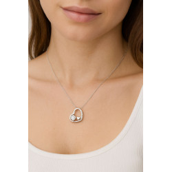 Κολιέ λευκόχρυσο 9 καρατίων καρδούλα