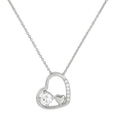 Κολιέ λευκόχρυσο 9 καρατίων καρδούλα