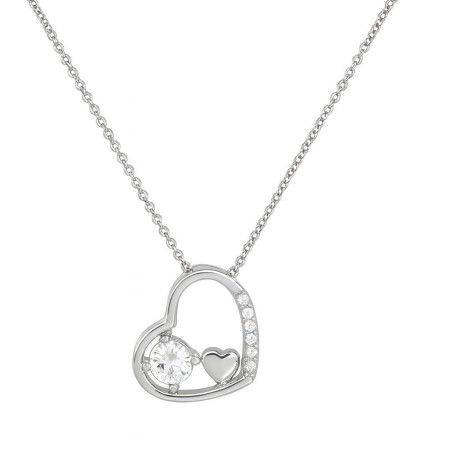 Κολιέ λευκόχρυσο 9 καρατίων καρδούλα
