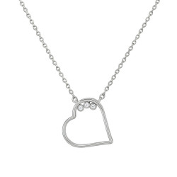 Κολιέ λευκόχρυσο 9 καρατίων καρδούλα