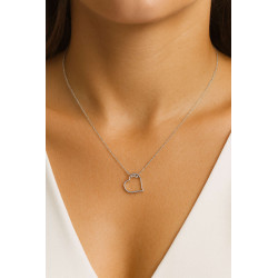 Κολιέ λευκόχρυσο 9 καρατίων καρδούλα