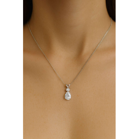 Κολιέ Λευκόχρυσο 9 καρατίων Δάκρυ