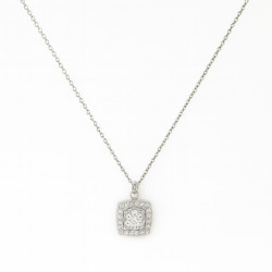 Κολιέ Λευκόχρυσο 9 καρατίων ροζέτα