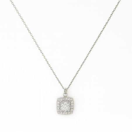 Κολιέ Λευκόχρυσο 9 καρατίων ροζέτα