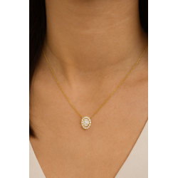 Κολιέ μονόπετρο Χρυσό 9 καρατίων