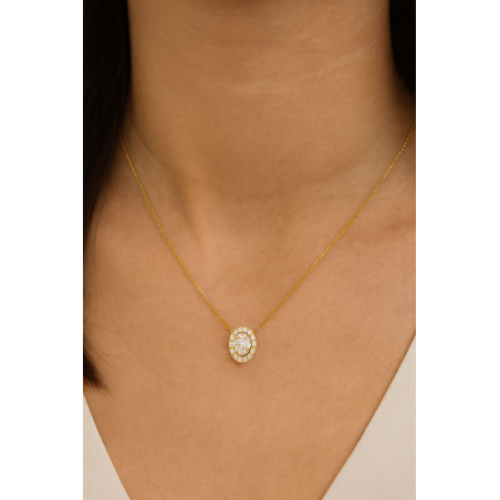 Κολιέ μονόπετρο Χρυσό 9 καρατίων