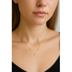 Κολιέ μονόπετρο Χρυσό 14 καρατίων