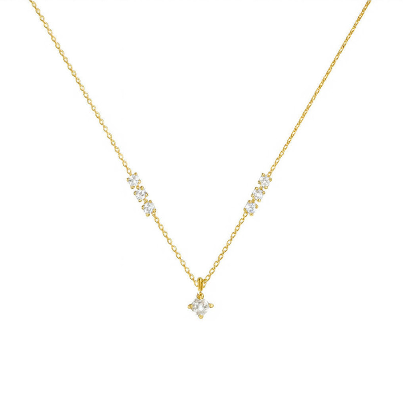 Κολιέ μονόπετρο Χρυσό 14 καρατίων