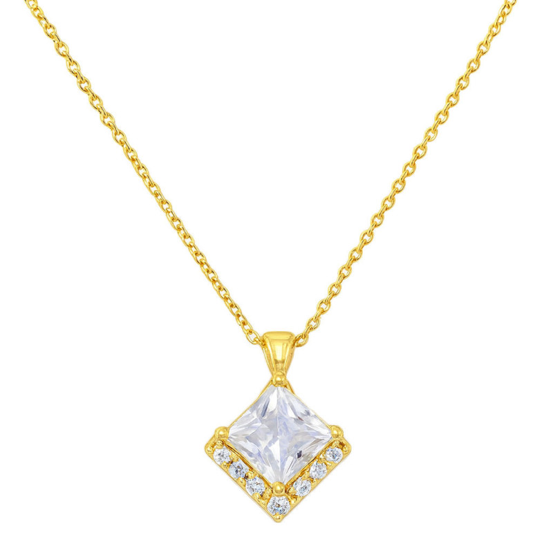 Κολιέ μονόπετρο Χρυσό 9 καρατίων