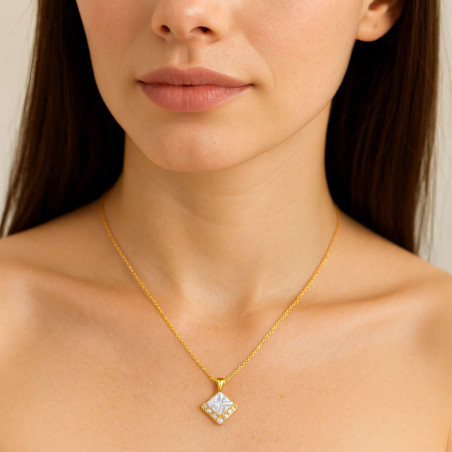 Κολιέ μονόπετρο Χρυσό 9 καρατίων