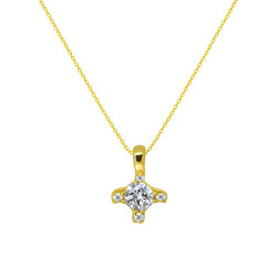 Κολιέ μονόπετρο Χρυσό 9 καρατίων