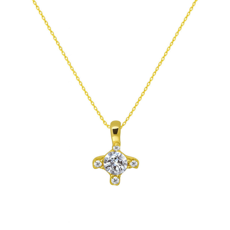 Κολιέ μονόπετρο Χρυσό 9 καρατίων