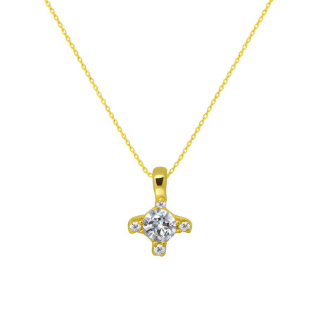 Κολιέ μονόπετρο Χρυσό 9 καρατίων