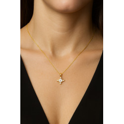 Κολιέ μονόπετρο Χρυσό 9 καρατίων