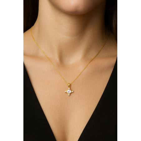 Κολιέ μονόπετρο Χρυσό 9 καρατίων