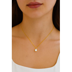 Κολιέ μονόπετρο Χρυσό 9 καρατίων