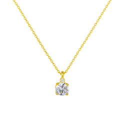 Κολιέ μονόπετρο Χρυσό 9 καρατίων