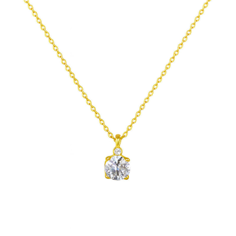 Κολιέ μονόπετρο Χρυσό 9 καρατίων