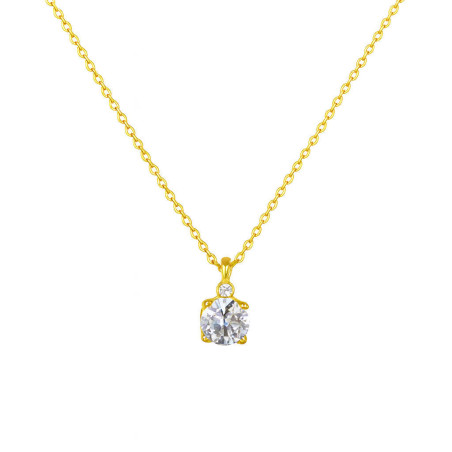 Κολιέ μονόπετρο Χρυσό 9 καρατίων