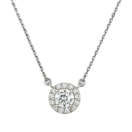 Κολιέ ροζέτα λευκόχρυσο 14 καρατίων