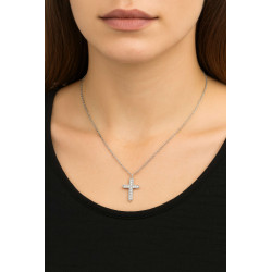 Κολιέ Σταυρουδάκι Triantos λευκόχρυσο 9 καρατίων